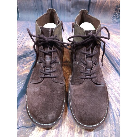 Clarks Tamitha Burgundy Brown Suede Ankle Boots Womens 11 / 42 (t7i) - Picture 2 of 10